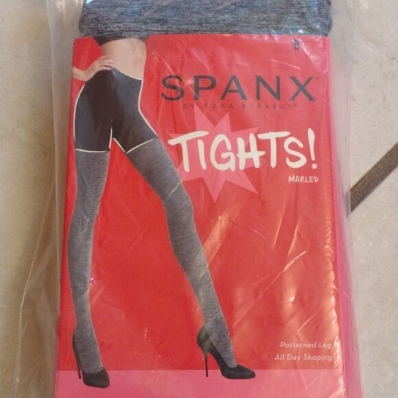 Lot of 3 Spanx Shaping Tights Marled grey, Wishbone, Currant Burgundy red 2/B - Picture 3 of 13